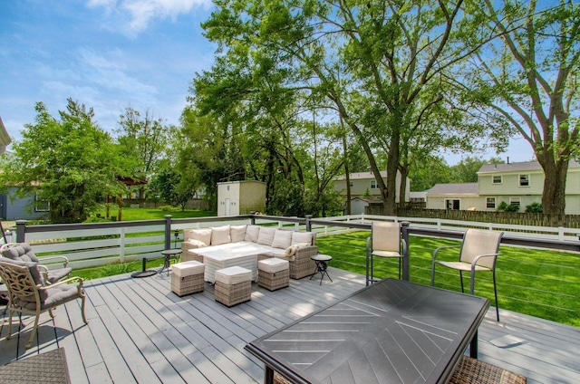 6407 Skywae Dr, Columbus, OH 43229 - wooden terrace with an outdoor hangout area