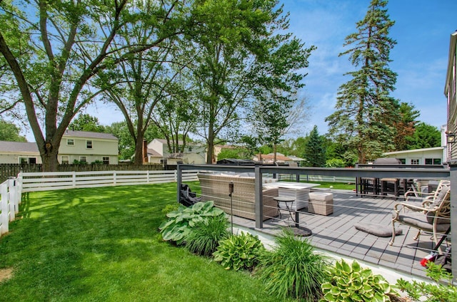 6407 Skywae Dr, Columbus, OH 43229 - view of yard with a deck and an outdoor hangout area