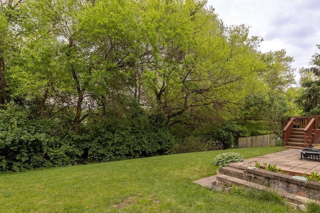 7711 Eagle Creek Dr, Pickerington, OH 43147 - view of yard with a patio, stairs, and a wooden deck