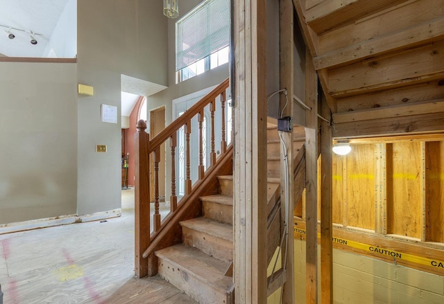 7711 Eagle Creek Dr, Pickerington, OH 43147 - stairway with rail lighting