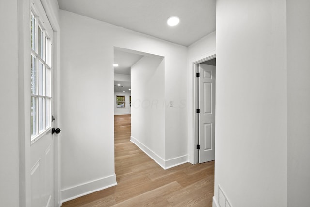 1006 Midland Ave, Columbus, OH 43223 - hallway with baseboards, light wood-style floors, healthy amount of natural light, and recessed lighting