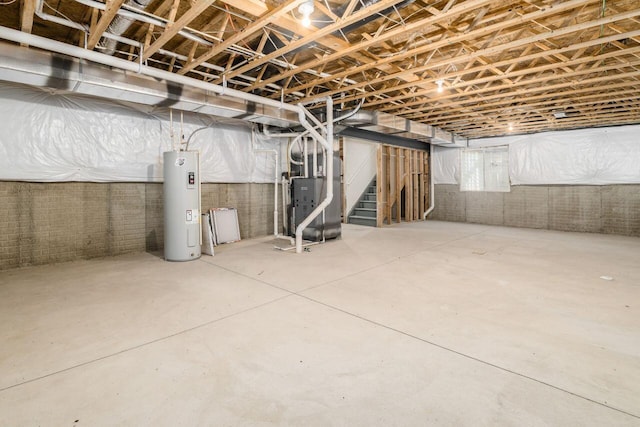 3339 Lauren Fields Dr S, Groveport, OH 43125 - below grade area with water heater, heating unit, and stairway