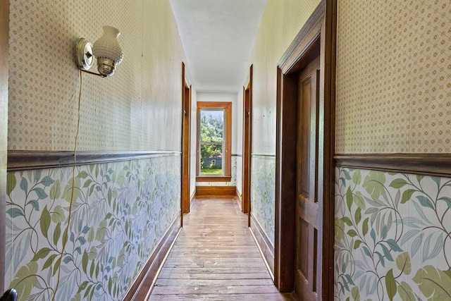 4093 State Route 257, Radnor, OH 43066 - corridor with wallpapered walls and hardwood / wood-style floors