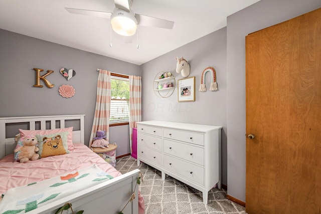 2380 Cranford Rd, Upper Arlington, OH 43221 - carpeted bedroom with ceiling fan and baseboards