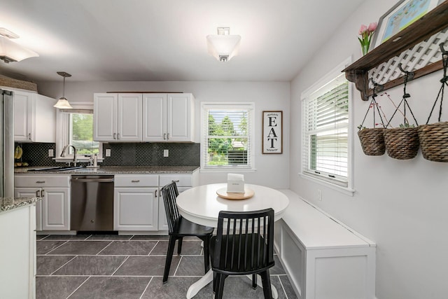 2380 Cranford Rd, Upper Arlington, OH 43221 - kitchen with stainless steel dishwasher, plenty of natural light, backsplash, and a sink