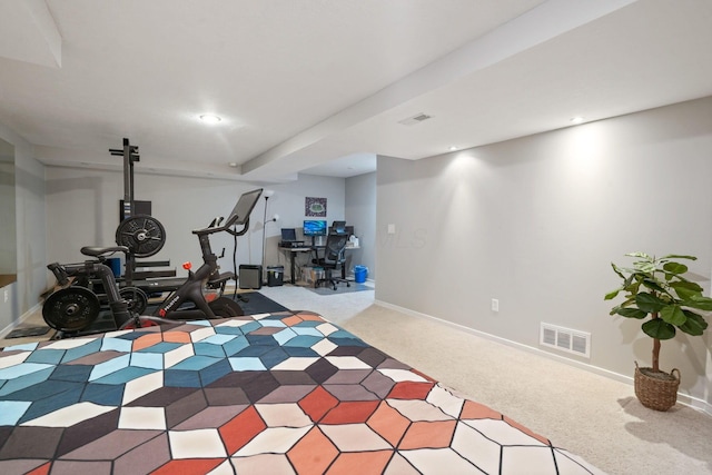 963 Delaware Ave, Columbus, OH 43201 - workout room featuring carpet floors, recessed lighting, and baseboards