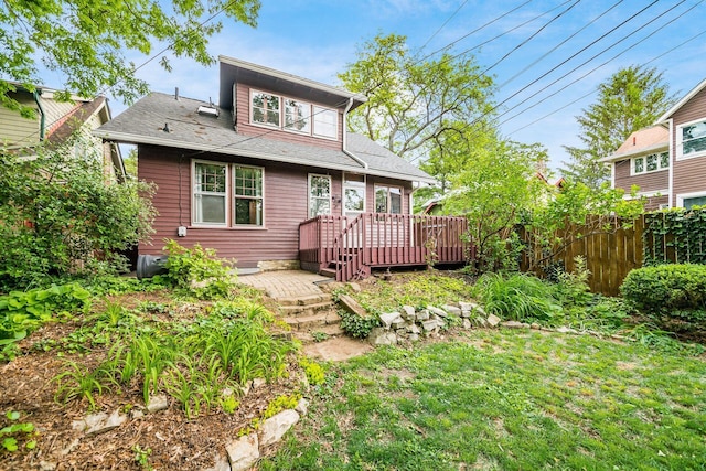 431 Glen Echo Cir, Columbus, OH 43202 - rear view of house featuring a wooden deck and a shingled roof