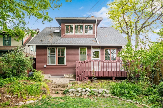 431 Glen Echo Cir, Columbus, OH 43202 - rear view of house featuring a wooden deck and a shingled roof