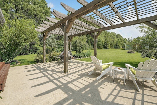 14980 Robins Rd, Johnstown, OH 43031 - view of patio / terrace featuring a pergola and view of scattered trees