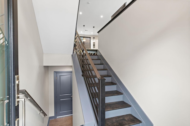 123 Aston Row Ln, Columbus, OH 43201 - staircase with recessed lighting