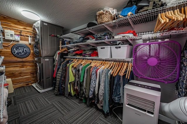 2719 Sulphur Lick Rd, Chillicothe, OH 45601 - walk in closet with stacked washer / dryer and carpet floors