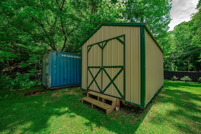 2719 Sulphur Lick Rd, Chillicothe, OH 45601 - view of shed featuring a view of trees