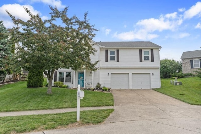 5208 Nightshadow Dr, Westerville, OH 43081 - view of front of home with an attached garage, concrete driveway, and a front yard