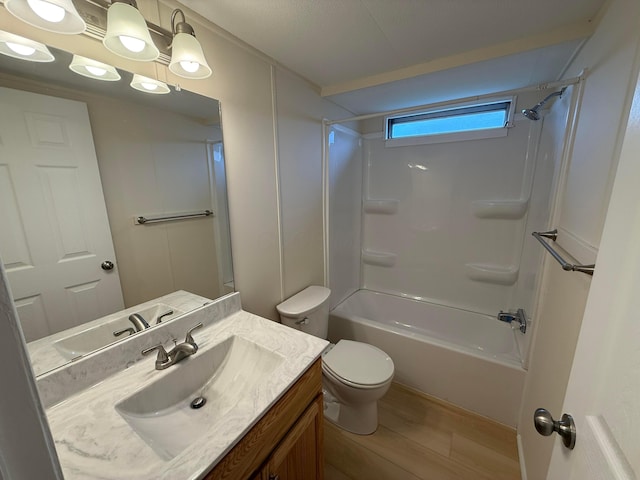 45 Winter Pine Dr, Delaware, OH 43015 - full bathroom with wood finished floors, vanity, shower / washtub combination, and toilet