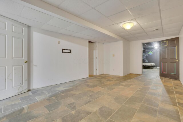 40455 Cone Rd, Albany, OH 45710 - finished basement featuring a paneled ceiling and stone finish floors