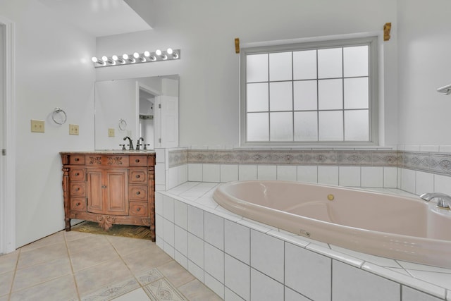 40455 Cone Rd, Albany, OH 45710 - full bath featuring vanity, a garden tub, and tile patterned floors