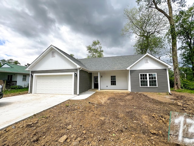 13541 Queen Rd NE, Thornville, OH 43076 - ranch-style house featuring a garage, driveway, and a shingled roof
