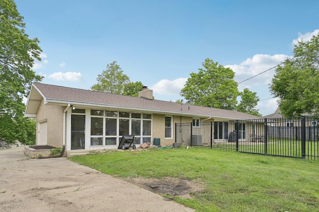 385 Taylor Blair Rd, West Jefferson, OH 43162 - rear view of property with brick siding and a chimney