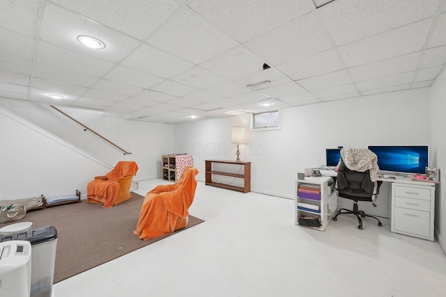 385 Taylor Blair Rd, West Jefferson, OH 43162 - office featuring a drop ceiling and recessed lighting