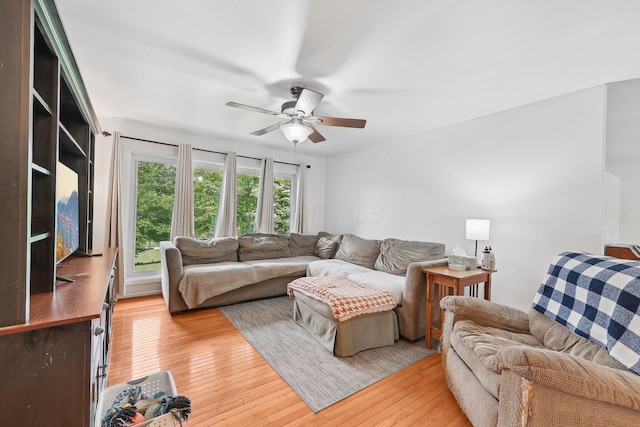 385 Taylor Blair Rd, West Jefferson, OH 43162 - living room with ceiling fan and light wood finished floors
