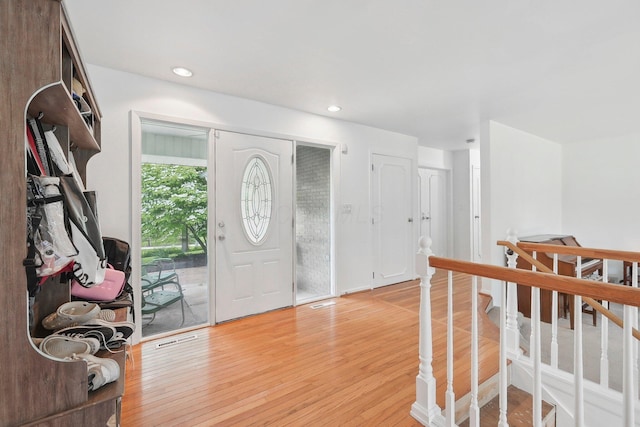 385 Taylor Blair Rd, West Jefferson, OH 43162 - entryway with light wood-type flooring and recessed lighting