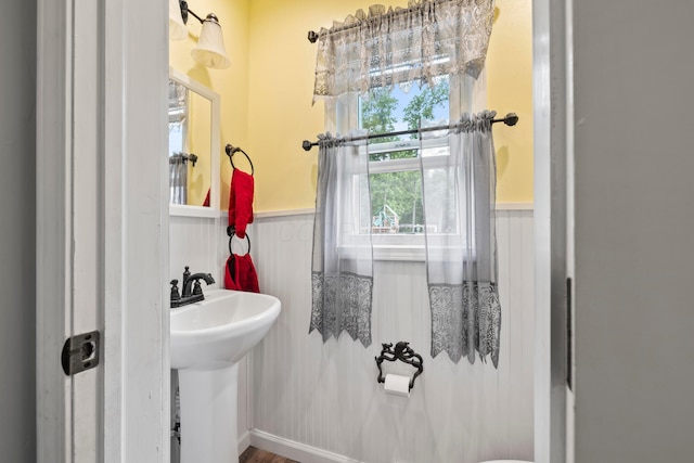 4736 Roberts Rd, Caledonia, OH 43314 - bathroom featuring a wainscoted wall and a sink