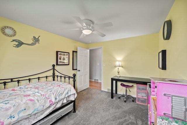 4736 Roberts Rd, Caledonia, OH 43314 - carpeted bedroom with baseboards and a ceiling fan