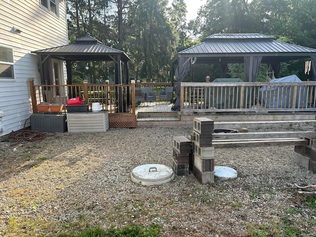 4736 Roberts Rd, Caledonia, OH 43314 - view of yard with a gazebo and a deck