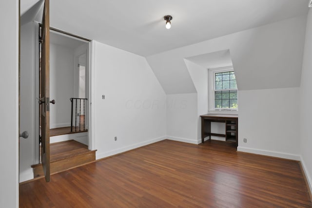 104 W Rathbone Ave, Columbus, OH 43214 - bonus room featuring wood finished floors, baseboards, and vaulted ceiling