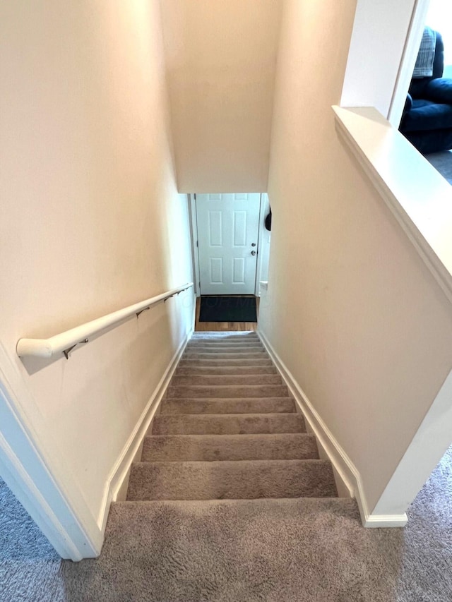 324 Genoa Rd, Commercial Point, OH 43116 - stairs featuring carpet and baseboards