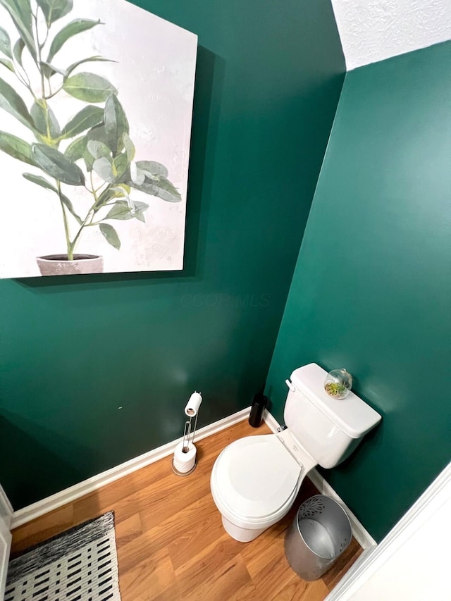 324 Genoa Rd, Commercial Point, OH 43116 - bathroom with wood finished floors, toilet, and baseboards