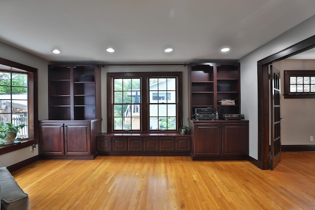 72 Glenmont Ave, Columbus, OH 43214 - unfurnished office with light wood-style flooring, plenty of natural light, recessed lighting, and baseboards