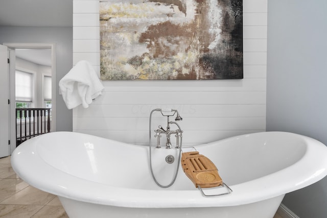 2656 Fair Ave, Columbus, OH 43209 - full bathroom with a freestanding tub and tile patterned floors