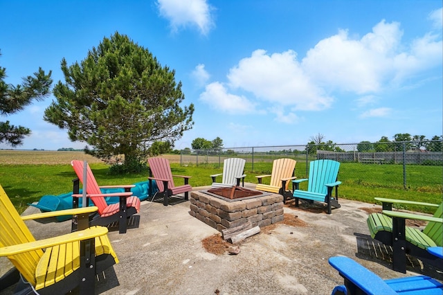 2580 Lafayette Plain City Rd, London, OH 43140 - view of patio with an outdoor fire pit