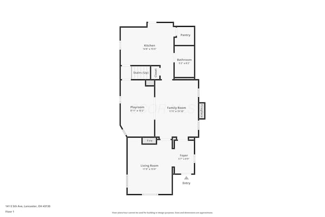141 E 5th Ave, Lancaster, OH 43130 - floor plan / room layout