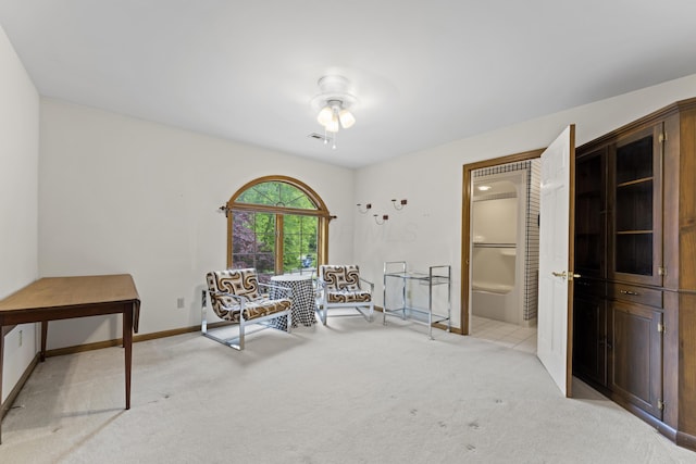 8039 Crossgate Ct S, Dublin, OH 43017 - sitting room with light colored carpet and baseboards