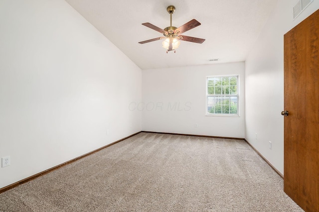 351 Northview Dr, Powell, OH 43065 - carpeted empty room with ceiling fan, baseboards, and lofted ceiling