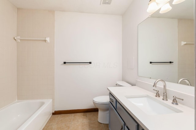 351 Northview Dr, Powell, OH 43065 - bathroom with vanity, toilet, tile patterned floors, and baseboards