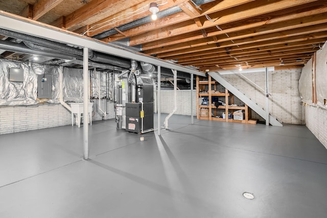 351 Northview Dr, Powell, OH 43065 - unfinished below grade area featuring electric panel and heating unit