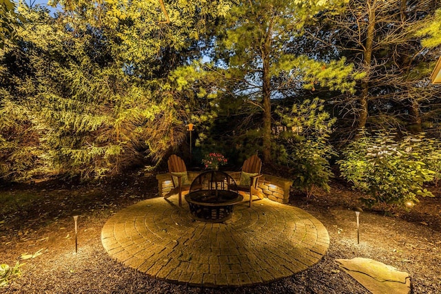 5714 Zetland Ct, Dublin, OH 43017 - view of patio featuring an outdoor fire pit