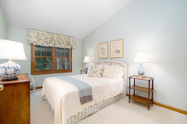 5714 Zetland Ct, Dublin, OH 43017 - bedroom with carpet floors, lofted ceiling, and baseboards