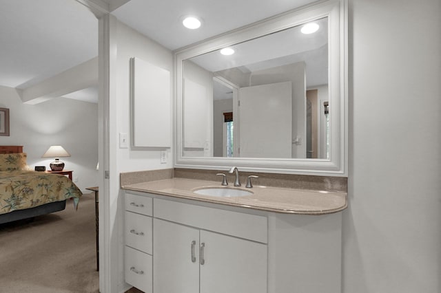 744 Old Oak Trce, Columbus, OH 43235 - bathroom featuring vanity, ensuite bath, and recessed lighting