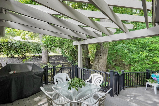 744 Old Oak Trce, Columbus, OH 43235 - deck featuring a pergola, a grill, and outdoor dining area