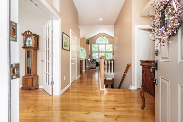 165 Tinley Park Cir, Delaware, OH 43015 - entrance foyer with light wood-type flooring and vaulted ceiling