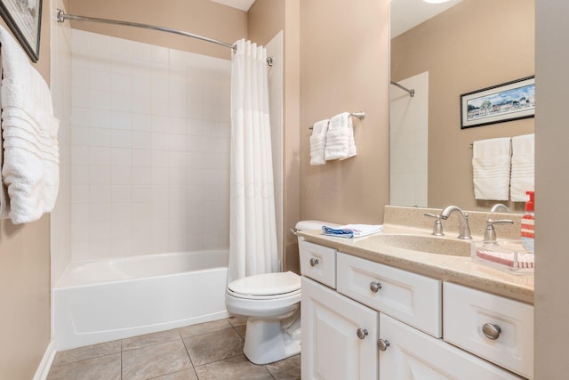 165 Tinley Park Cir, Delaware, OH 43015 - full bathroom featuring vanity, shower / bath combination with curtain, and tile patterned flooring