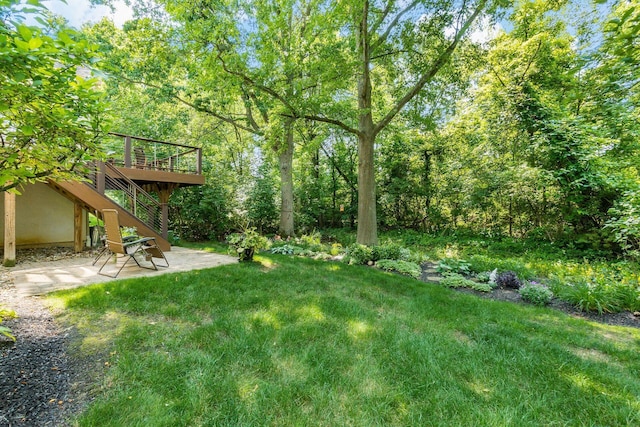 165 Tinley Park Cir, Delaware, OH 43015 - view of grassy yard featuring a patio and a deck
