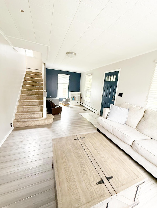 313 E Auburn Ave, Bellefontaine, OH 43311 - living room with wood finished floors, stairs, and baseboards