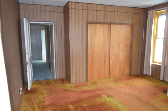 5810 Bickle Church Rd NW, Pickerington, OH 43147 - spare room featuring carpet floors, wood walls, and healthy amount of natural light