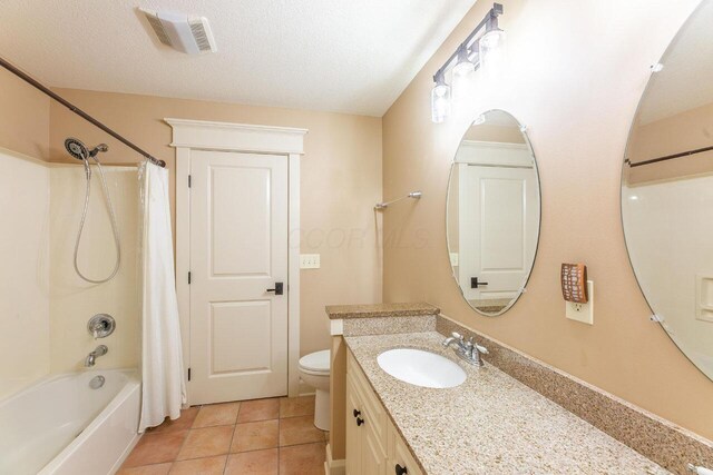 3750 Echo Pl, Powell, OH 43065 - full bathroom with shower / tub combo, vanity, toilet, and tile patterned flooring