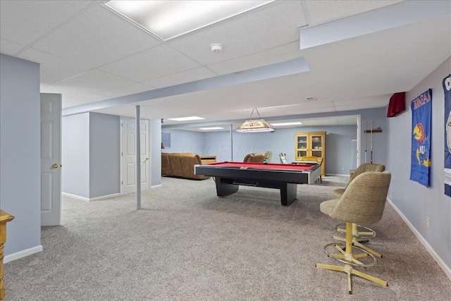 2880 Longridge Way, Grove City, OH 43123 - playroom featuring carpet flooring, pool table, and baseboards